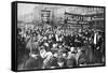 Striking Putilov Workers on the First Day of the February Revolution, St Petersburg, Russia, 1917-null-Framed Stretched Canvas