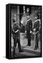 Striking the Gong at the Main Gate of the Aldershot Cavalry Barracks, Hampshire, 1896-Gregory & Co-Framed Stretched Canvas