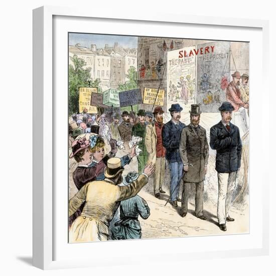 Striking Workers on Parade in the U.S., Late 1800s-null-Framed Giclee Print