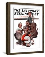 "String Quartet," Saturday Evening Post Cover, January 20, 1923-Alan Foster-Framed Giclee Print