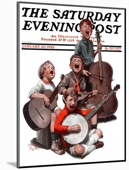 "String Quartet," Saturday Evening Post Cover, January 20, 1923-Alan Foster-Mounted Giclee Print