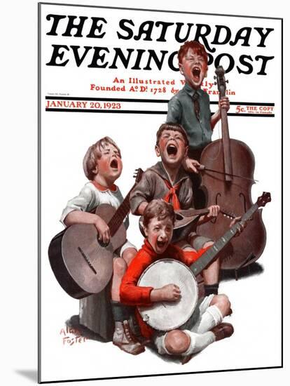 "String Quartet," Saturday Evening Post Cover, January 20, 1923-Alan Foster-Mounted Giclee Print