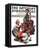 "String Quartet," Saturday Evening Post Cover, January 20, 1923-Alan Foster-Framed Stretched Canvas