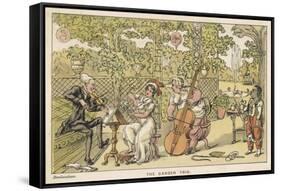 String Trio in the Garden with a Potential Brass Player Waiting for His Opportunity on the Right-Thomas Rowlandson-Framed Stretched Canvas