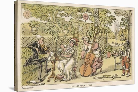 String Trio in the Garden with a Potential Brass Player Waiting for His Opportunity on the Right-Thomas Rowlandson-Stretched Canvas