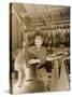 Stringed Instrument Maker in His Workshop-null-Stretched Canvas