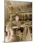 Stringed Instrument Maker in His Workshop-null-Mounted Photographic Print