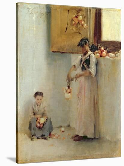 Stringing Onions, C.1882-John Singer Sargent-Stretched Canvas