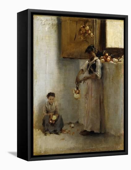 Stringing Onions, C.1882-John Singer Sargent-Framed Stretched Canvas