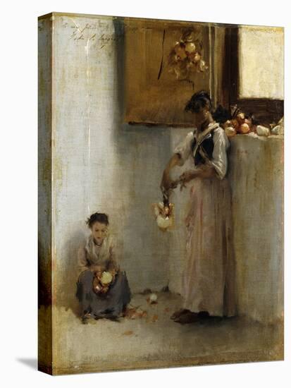 Stringing Onions, C.1882-John Singer Sargent-Stretched Canvas