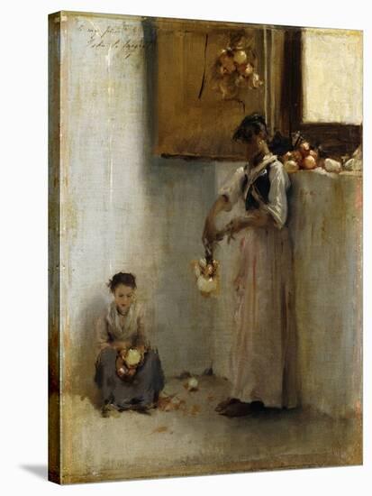 Stringing Onions-Sargent John Singer-Stretched Canvas