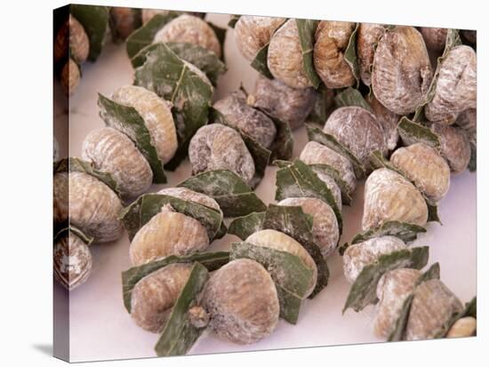 Strings of Dried Figs in the Market, Dubrovnik, Dalmatia, Croatia-Peter Higgins-Stretched Canvas