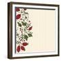 Striped Background Barberry with White Flower-Little_cuckoo-Framed Art Print