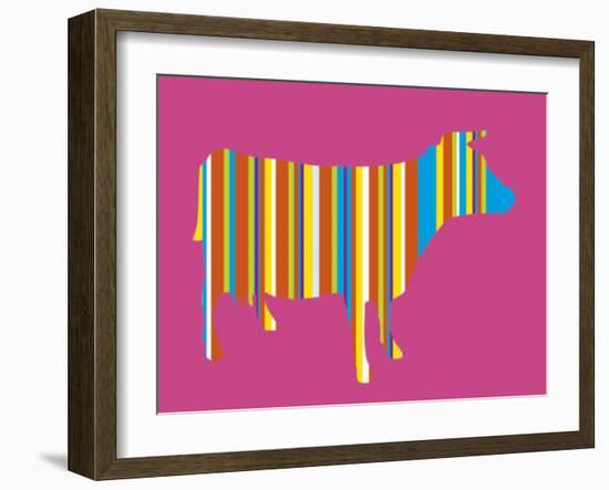 Striped Cow-Lyonel Maillot-Framed Art Print