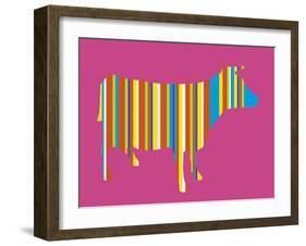 Striped Cow-Lyonel Maillot-Framed Art Print