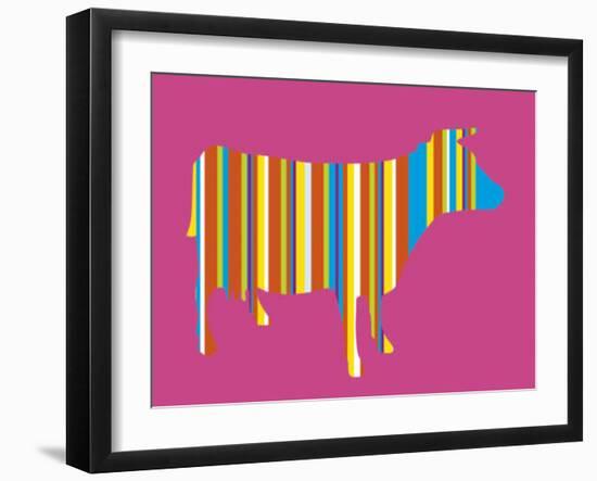 Striped Cow-Lyonel Maillot-Framed Art Print