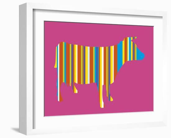 Striped Cow-Lyonel Maillot-Framed Art Print