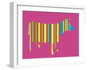 Striped Cow-Lyonel Maillot-Framed Art Print