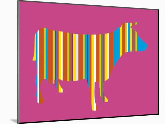 Striped Cow-Lyonel Maillot-Mounted Art Print