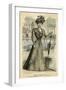 Striped Dress 1899-null-Framed Art Print