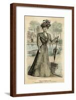 Striped Dress 1899-null-Framed Art Print