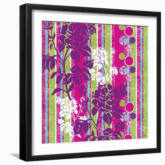 Striped Floral-Bee Sturgis-Framed Art Print