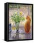 Striped Jug with Spring Flowers, 1992-Timothy Easton-Framed Stretched Canvas