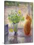 Striped Jug with Spring Flowers, 1992-Timothy Easton-Stretched Canvas