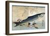 Striped Mullet, Japanese Wood-Cut Print-Lantern Press-Framed Art Print