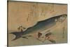 Striped Mullet-Ando Hiroshige-Stretched Canvas