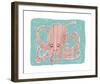 Striped Octopus-Katrien Soeffers-Framed Giclee Print