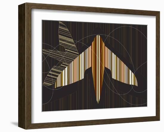 Striped Paper Planes-Belen Mena-Framed Giclee Print