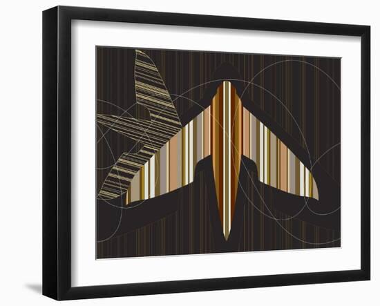 Striped Paper Planes-Belen Mena-Framed Giclee Print