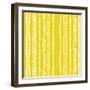 Striped Pattern with Brushed Lines in Yellow.-tukkki-Framed Art Print