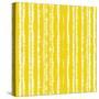 Striped Pattern with Brushed Lines in Yellow.-tukkki-Stretched Canvas