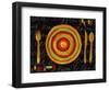 Striped Plate- Yellow-Susan Gillette-Framed Giclee Print