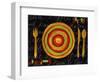 Striped Plate- Yellow-Susan Gillette-Framed Giclee Print