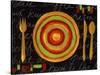 Striped Plate- Yellow-Susan Gillette-Stretched Canvas