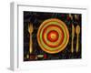 Striped Plate- Yellow-Susan Gillette-Framed Giclee Print