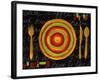 Striped Plate- Yellow-Susan Gillette-Framed Giclee Print