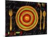 Striped Plate- Yellow-Susan Gillette-Mounted Giclee Print