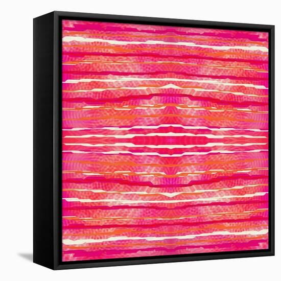 Striped Raspberries-Deanna Tolliver-Framed Stretched Canvas