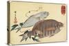 Striped Snapper and Horse Mackerel, Early 19th Century-Utagawa Hiroshige-Stretched Canvas