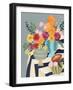 Striped Tablecloth I-Regina Moore-Framed Art Print