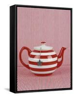 Striped Teapot with Tea Ball-Sara Danielsson-Framed Stretched Canvas