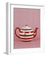 Striped Teapot with Tea Ball-Sara Danielsson-Framed Photographic Print