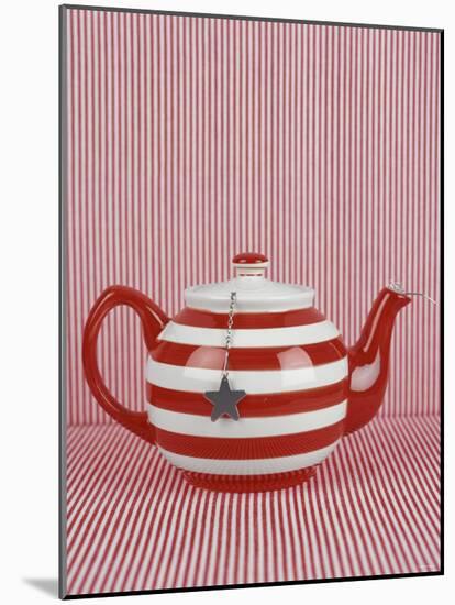 Striped Teapot with Tea Ball-Sara Danielsson-Mounted Photographic Print