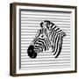 Striped Zebra-Martina Pavlova-Framed Art Print