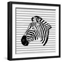 Striped Zebra-Martina Pavlova-Framed Art Print