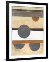 Stripes and Circles Neutral-Mike Schick-Framed Art Print